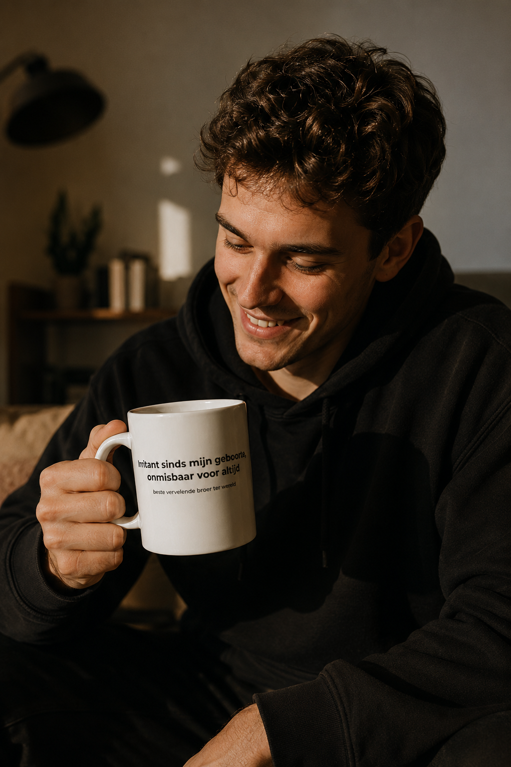 Grappige mok "Irritant sinds mijn geboorte" — cadeau voor je broer